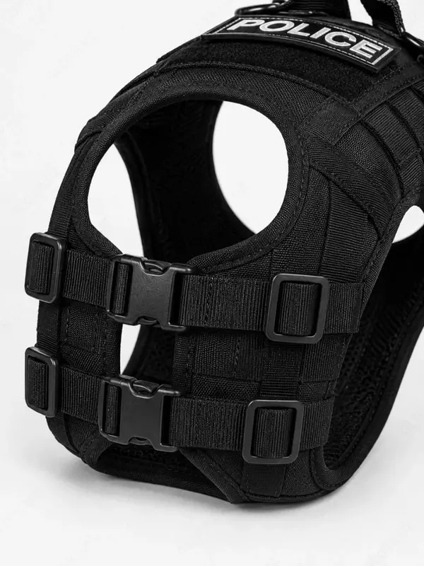 Тактический жилет для собак из ткани "KARDURA", 610 г., регулируемый, черный, размер ремня 70