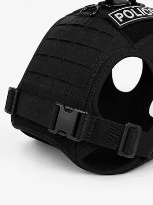 Тактический жилет для собак из ткани "KARDURA", 610 г., регулируемый, черный, размер ремня 70