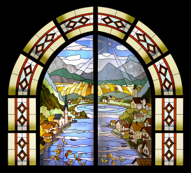 Витражи потолочные, оконные, рисунки на витражах. Ручная работа. Изготовление на заказ!