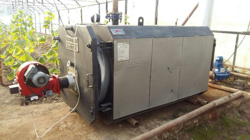 Котёл в паре с горелкой дутьевой отапливает Теплицу