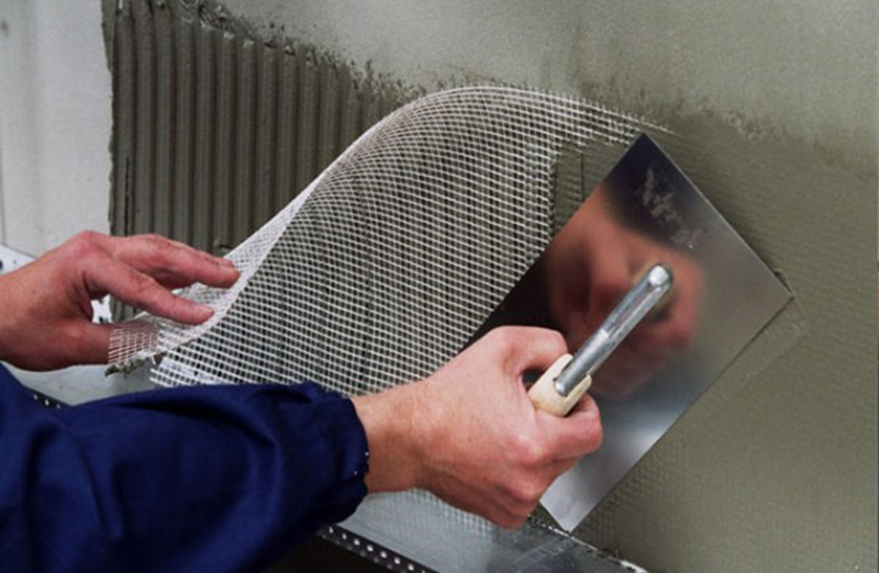 Монтаж стеклосетку 