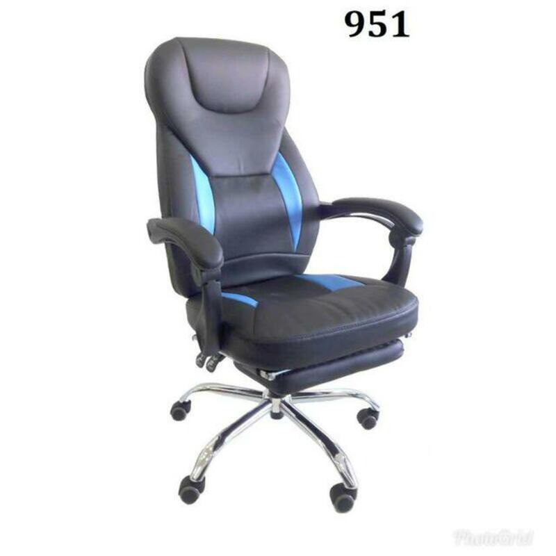 Кресло геймера 951 (синий и красный полоска)