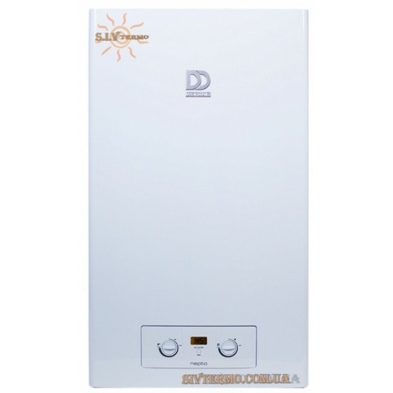 Demrad Nepto является комбинированным котлом для подогрева бытовой воды. Встроенный блок электронного управления обеспечивает прямое зажигания горелки и контроль горения, а также непрерывную модуляцию
