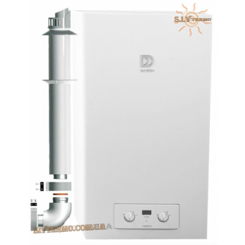 Demrad Nepto является комбинированным котлом для подогрева бытовой воды. Встроенный блок электронного управления обеспечивает прямое зажигания горелки и контроль горения, а также непрерывную модуляцию